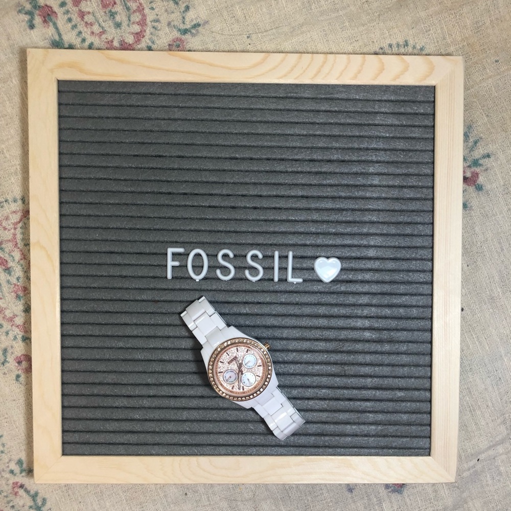 Fossil watch White & Rose Gold